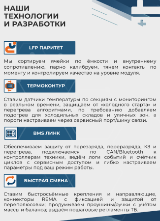 LiFePO4 аккумулятор 48 В 460 А·ч для погрузчика NICHIYU FB25