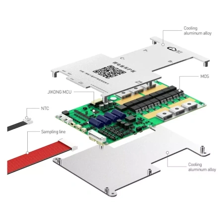 Плата управления Smart BMS для LiFePO4 с активным балансиром JK-BD4A20S-10P